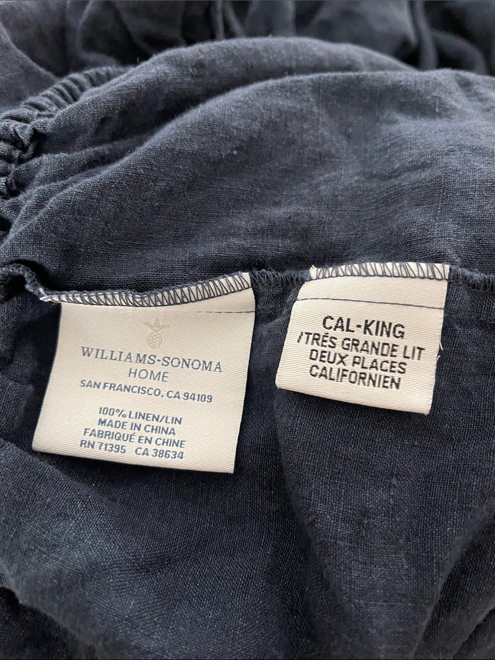 William Sonoma linen fitted sheet No